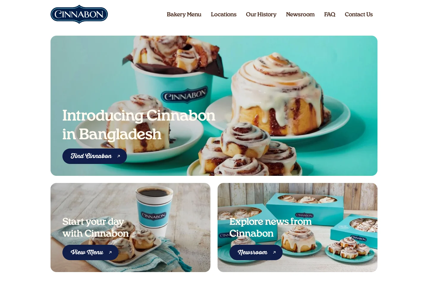 Cinnabon Bangladesh website