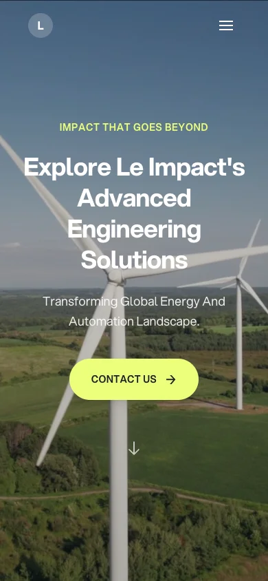 Le Impact homepage as displayed on a mobile phone